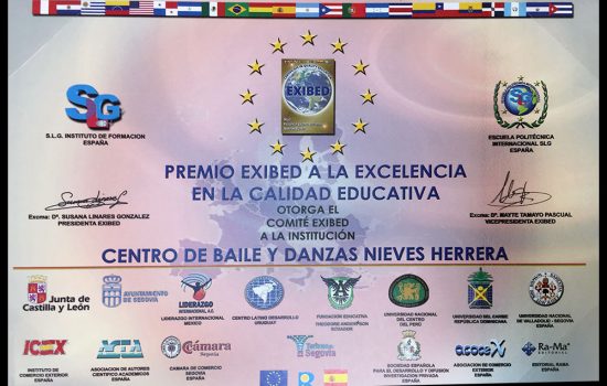 Premio a la excelencia en la calidad educativa | Escuela de Danza Nieves Herrera